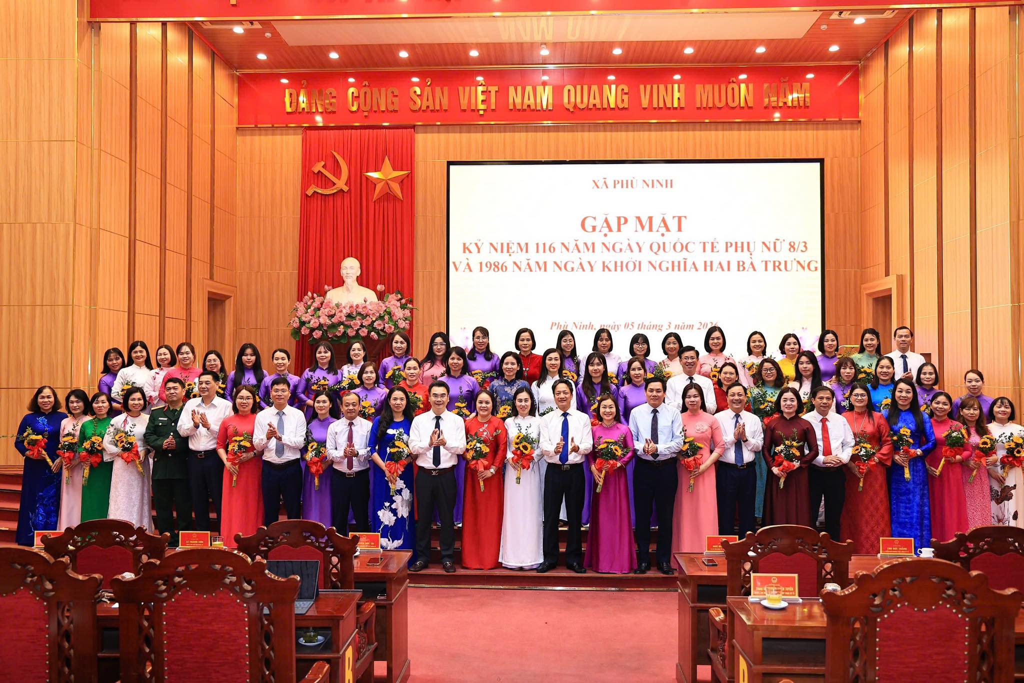 Xã Phù Ninh tổ chức gặp mặt Kỷ niệm 116 năm ngày Quốc tế Phụ nữ 8/3 và 1986 năm Khởi nghĩa Hai Bà Trưng