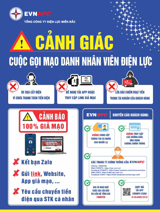 Điện lực Phù Ninh (PC Phú Thọ) cảnh báo lừa đảo mạo danh nhân viên điện lực