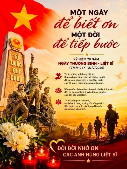 BÀI TUYÊN TRUYỀN KỶ NIỆM 79 NĂM NGÀY THƯƠNG BINH - LIỆT SĨ  (27/7/1947 - 27/7/2026)