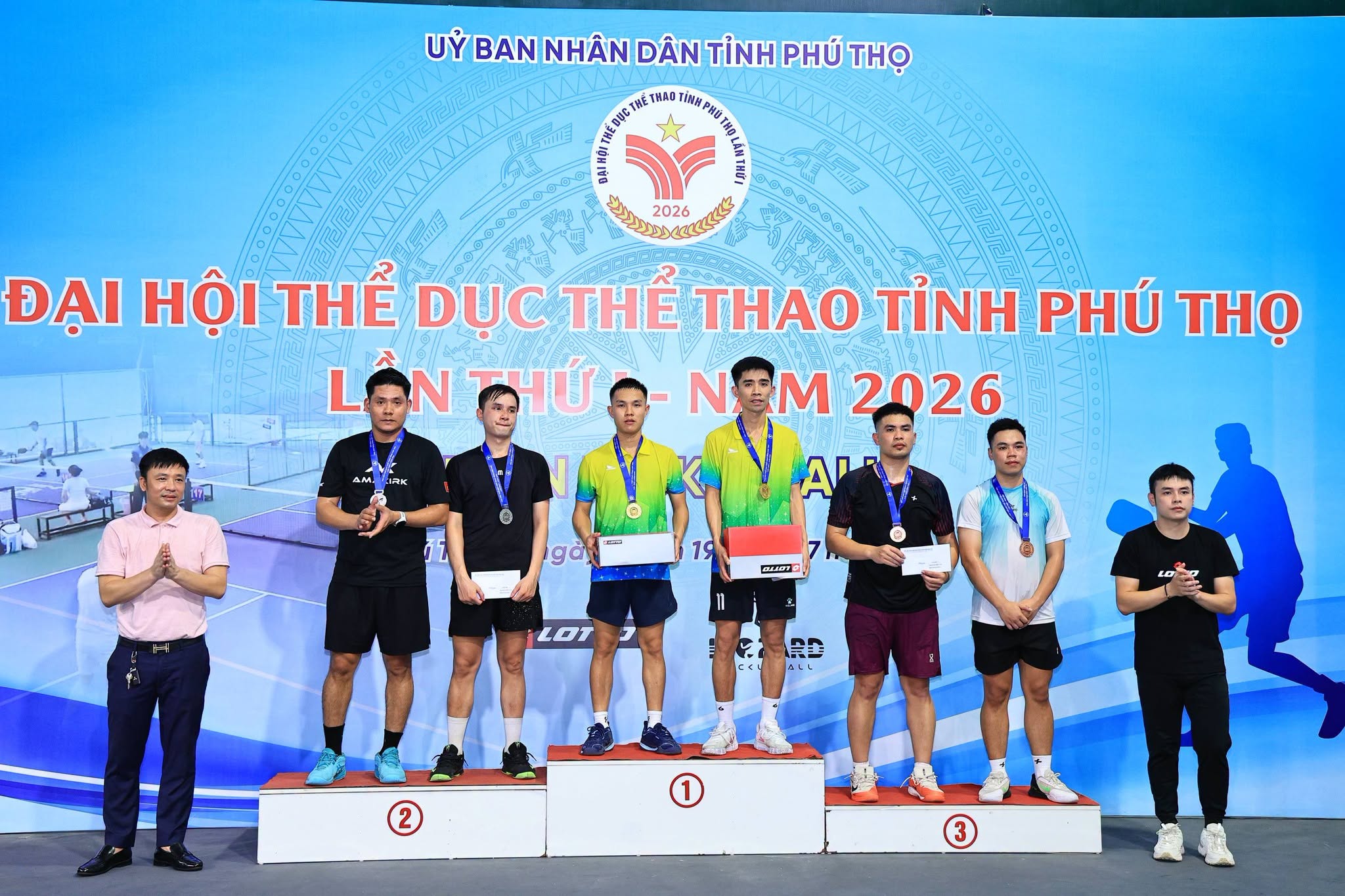 Xã Phù Ninh tiếp tục giành Huy chương vàng nội dung đôi nam Pickleball tại Đại hội TDTT tỉnh Phú Thọ lần thứ I, năm 2026.