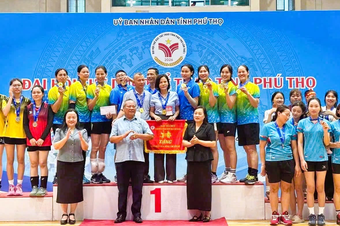 ĐỘI BÓNG CHUYỀN NỮ XÃ PHÙ NINH VÔ ĐỊCH TẠI ĐẠI HỘI THỂ DỤC THỂ THAO TỈNH PHÚ THỌ LẦN THỨ I, NĂM 2026