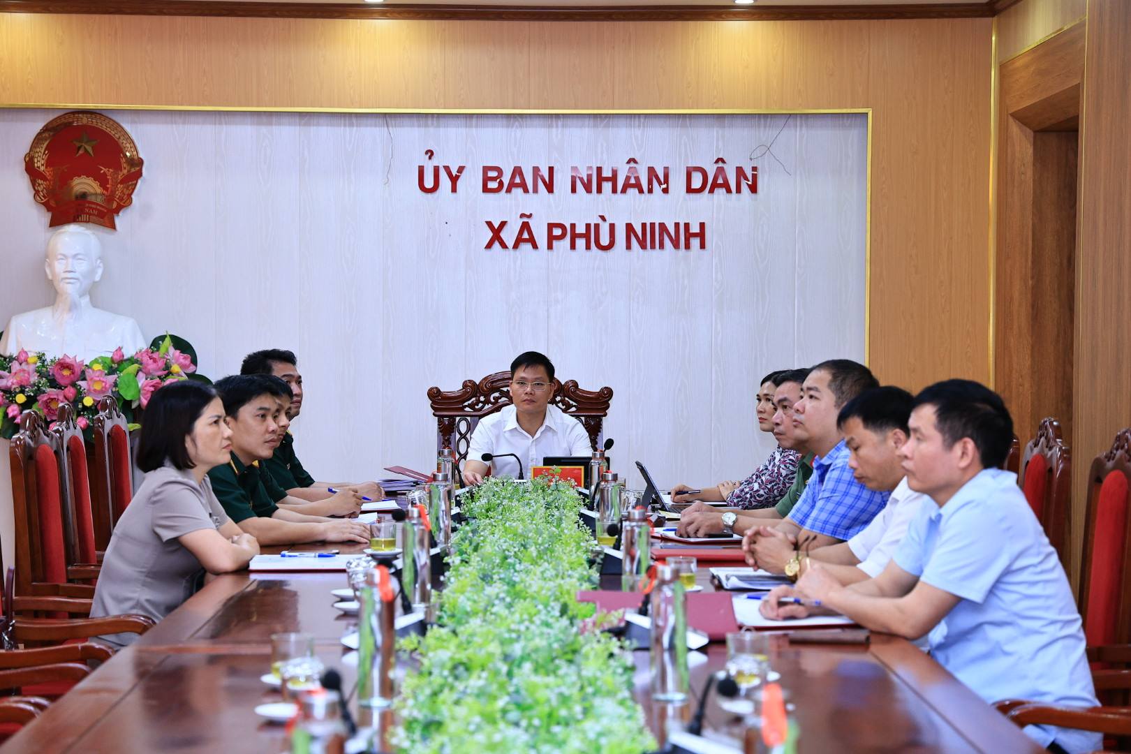 Xã Phù Ninh tham dự hội nghị trực tuyến toàn quốc về công tác phòng, chống thiên tai năm 2026